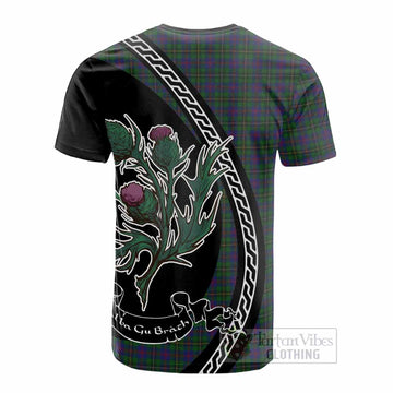 Wood Family Crest Tartan Cotton T-shirt Alba Thistle Inspired - Tartan Vibes Clothing