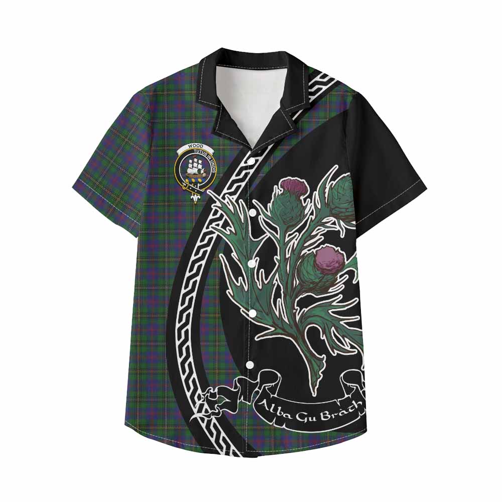 Wood Family Crest Tartan Kid Hawaiian Shirt Alba Thistle Inspired - Tartan Vibes Clothing