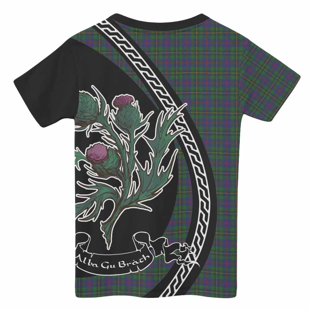 Wood Family Crest Tartan Kid T-shirt Alba Thistle Inspired - Tartan Vibes Clothing