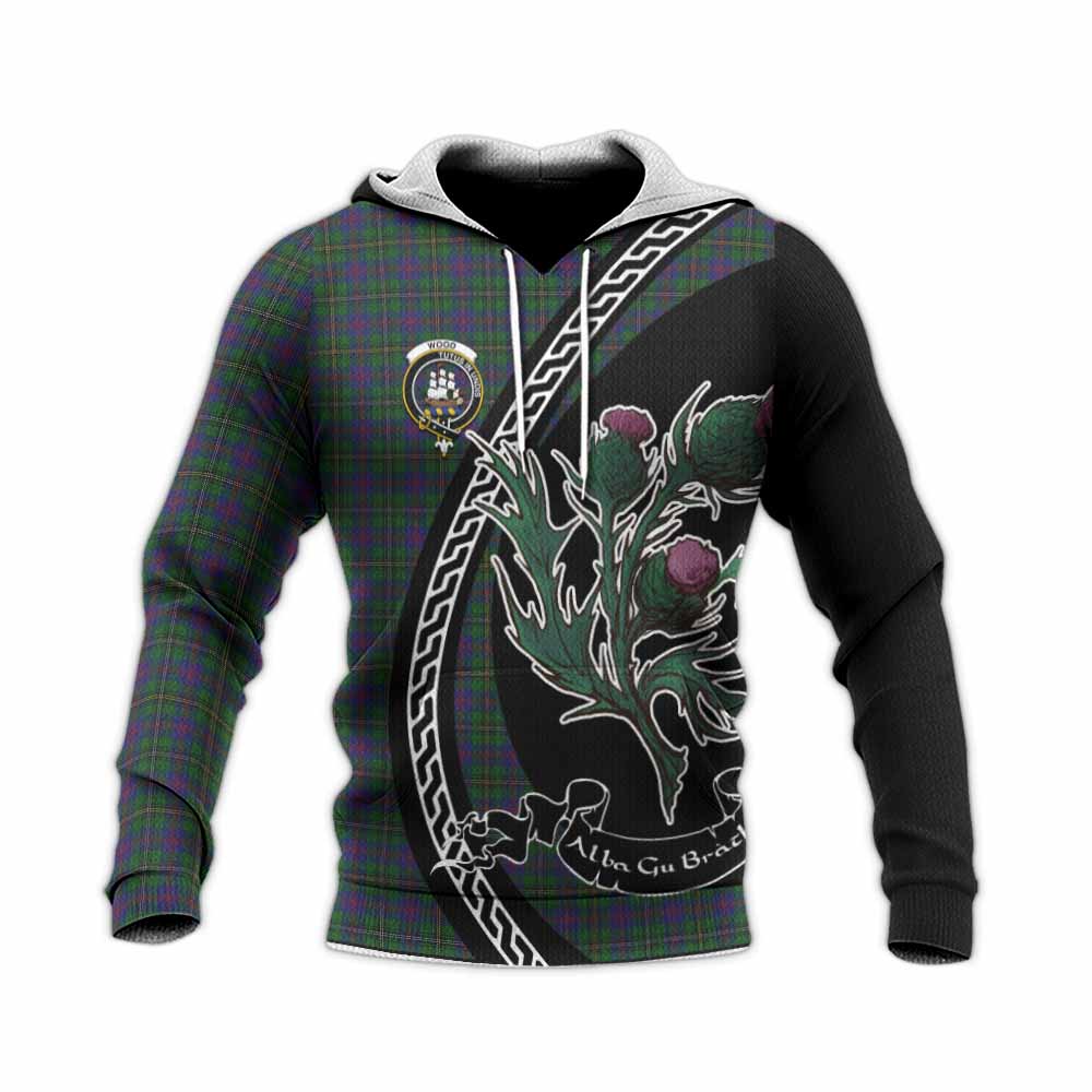Wood Family Crest Tartan Knitted Hoodie Alba Thistle Inspired - Tartan Vibes Clothing