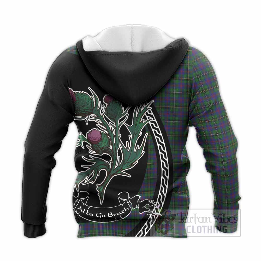 Wood Family Crest Tartan Knitted Hoodie Alba Thistle Inspired - Tartan Vibes Clothing