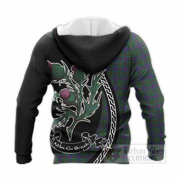 Wood Family Crest Tartan Knitted Hoodie Alba Thistle Inspired