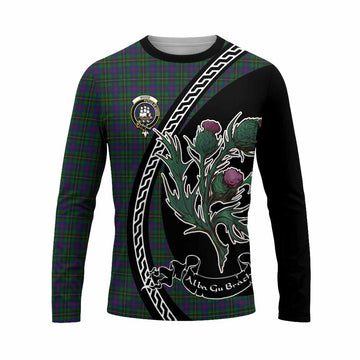 Wood Family Crest Tartan Long Sleeve T-Shirt Alba Thistle Inspired - Tartan Vibes Clothing