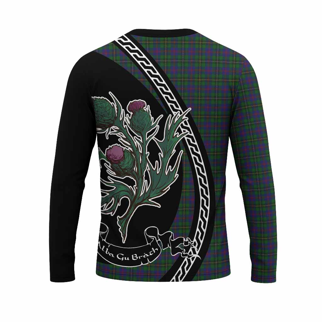 Wood Family Crest Tartan Long Sleeve T-Shirt Alba Thistle Inspired - Tartan Vibes Clothing