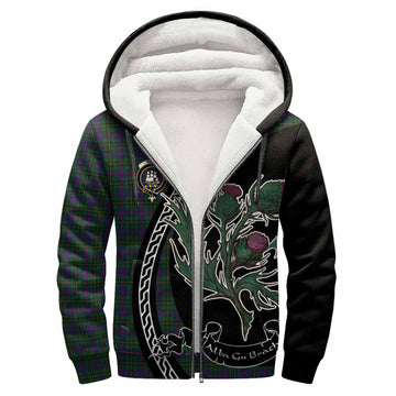 Wood Family Crest Tartan Sherpa Hoodie Alba Thistle Inspired