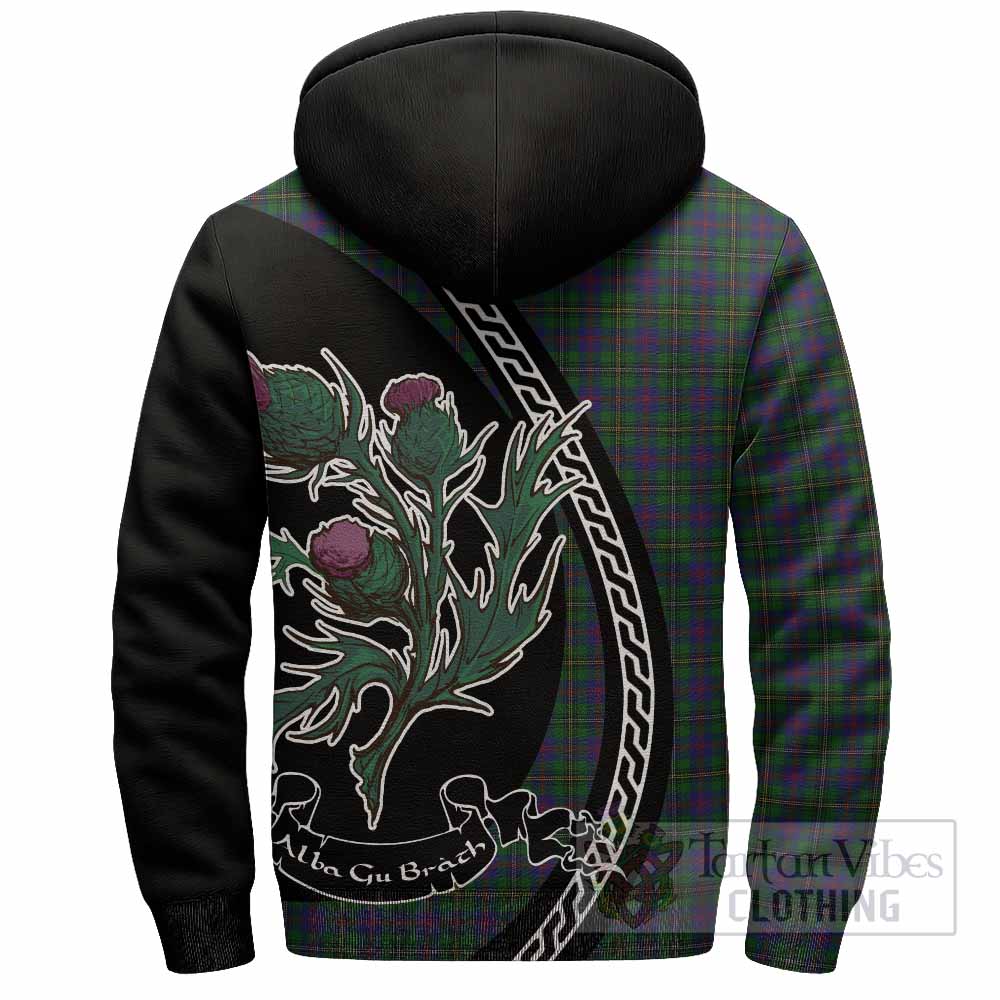 Wood Family Crest Tartan Sherpa Hoodie Alba Thistle Inspired - Tartan Vibes Clothing