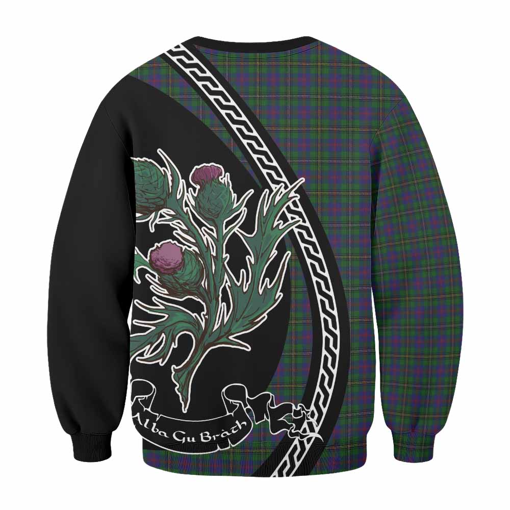 Wood Family Crest Tartan Sweatshirt Alba Thistle Inspired - Tartan Vibes Clothing
