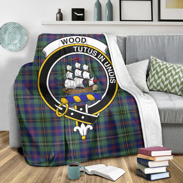Wood Modern Tartan Blanket with Family Crest