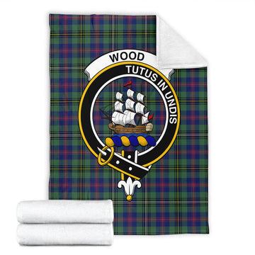 Wood Modern Tartan Blanket with Family Crest