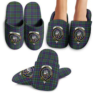 Wood Modern Tartan Home Slippers with Family Crest