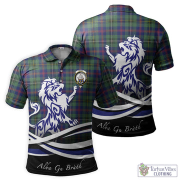 Wood Modern Tartan Polo Shirt with Alba Gu Brath Regal Lion Emblem