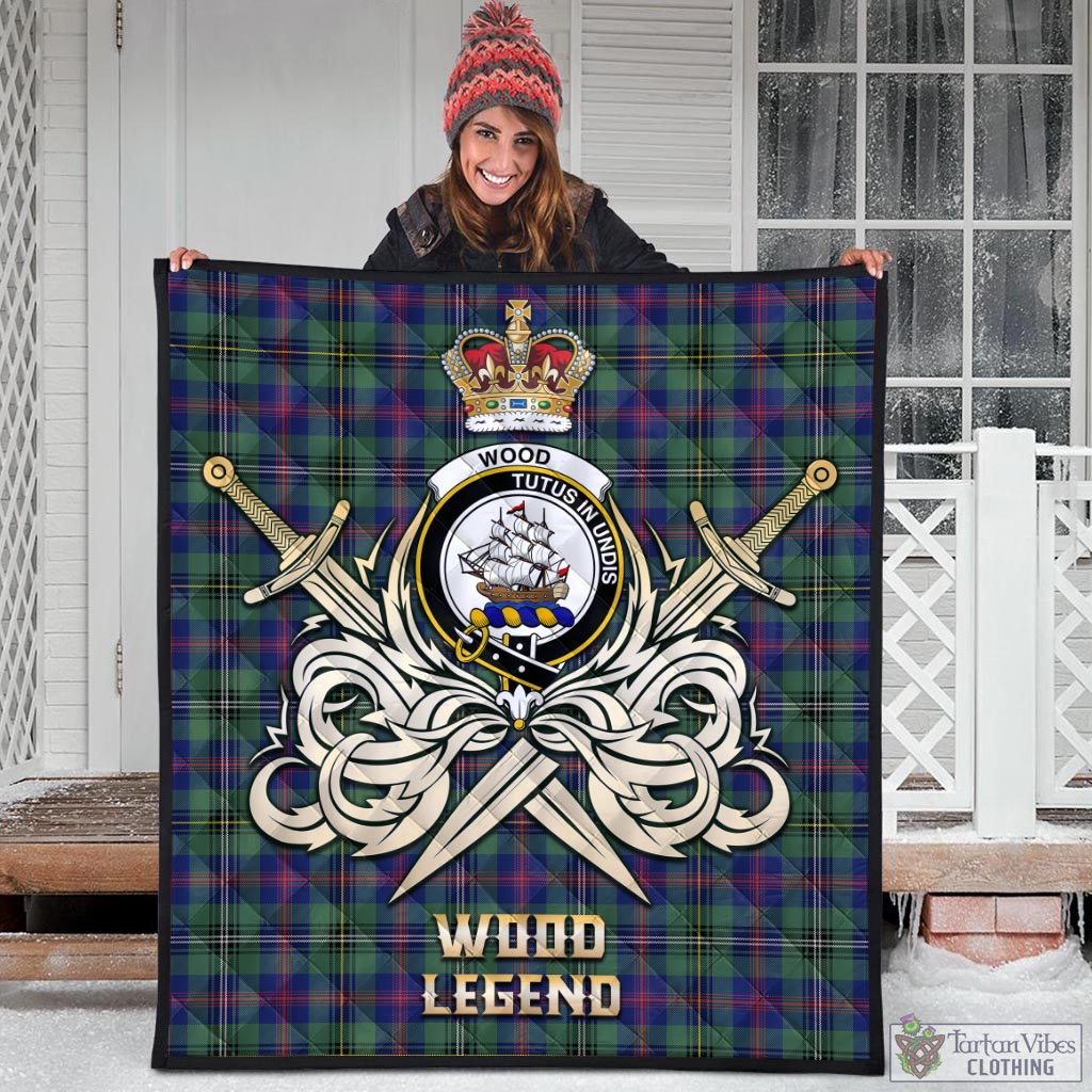 Tartan Vibes Clothing Wood Modern Tartan Quilt with Clan Crest and the Golden Sword of Courageous Legacy