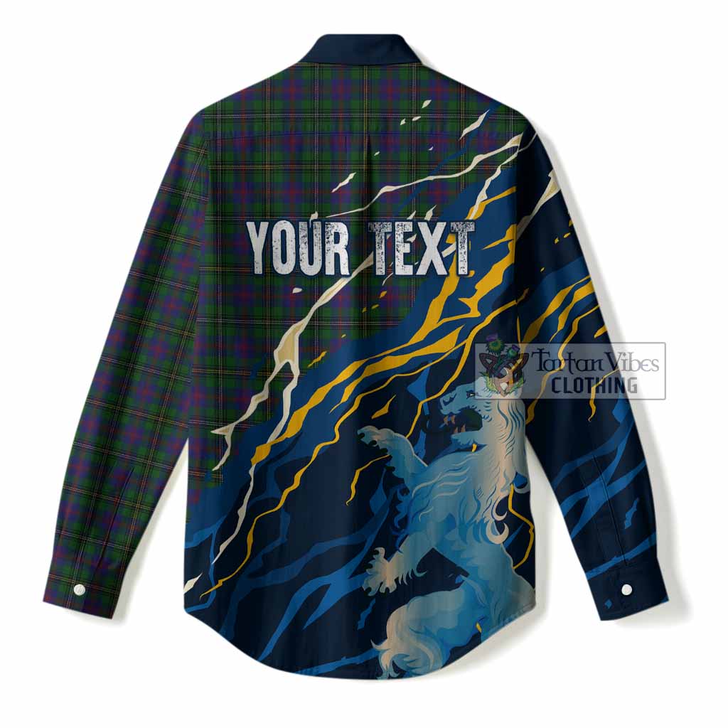 Wood Scotland Tartan Women Casual Shirt WC2026 Football - We'll Be Coming