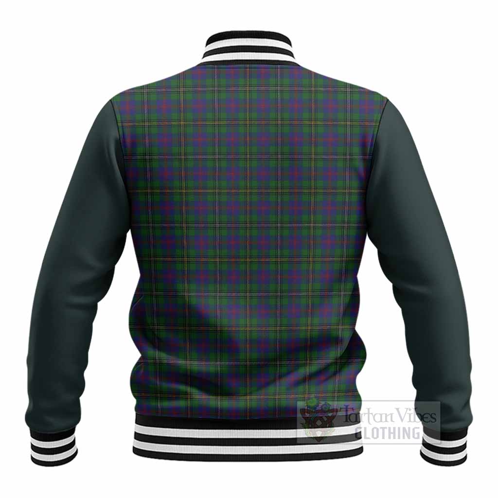 Wood Tartan Accent Baseball Jacket with Family Crest