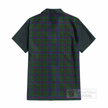 Wood Tartan Accent Cotton Hawaiian Shirt with Family Crest