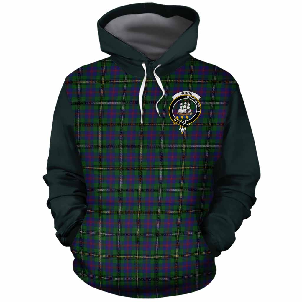 Wood Tartan Accent Cotton Hoodie with Family Crest