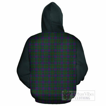 Wood Tartan Accent Cotton Hoodie with Family Crest