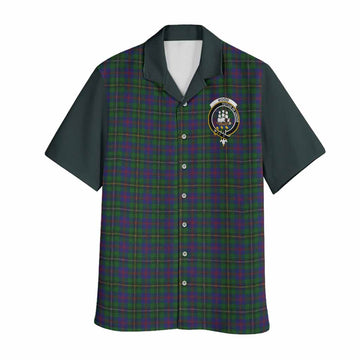Wood Tartan Accent Hawaiian Shirt with Family Crest