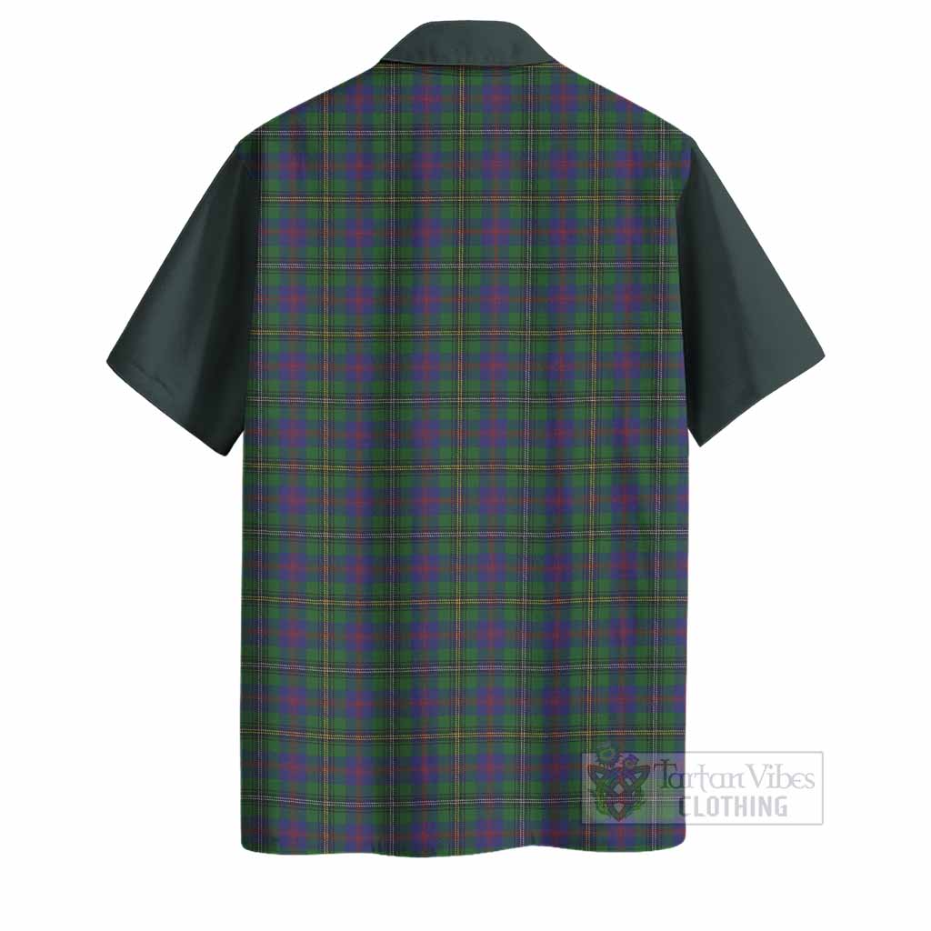 Wood Tartan Accent Hawaiian Shirt with Family Crest