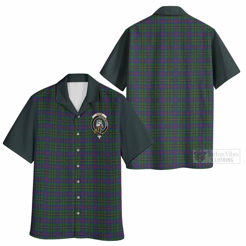 Wood Tartan Accent Hawaiian Shirt with Family Crest
