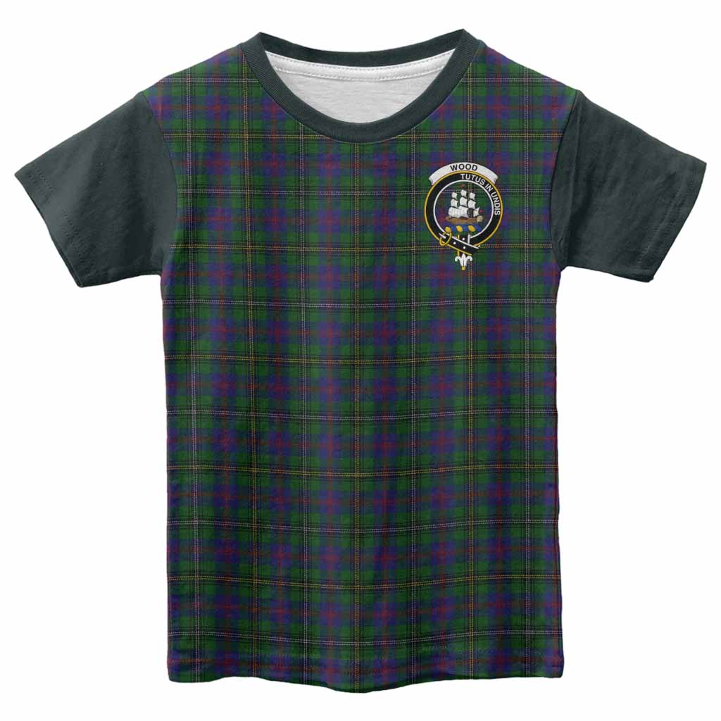 Wood Tartan Accent Kid T-shirt with Family Crest