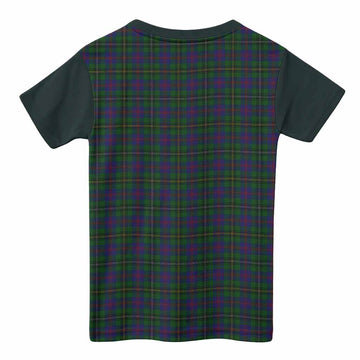 Wood Tartan Accent Kid T-shirt with Family Crest