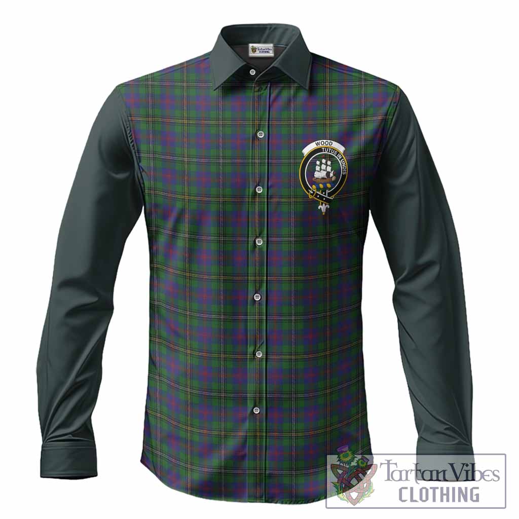 Wood Tartan Accent Long Sleeve Button Shirts with Family Crest