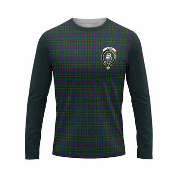 Wood Tartan Accent Long Sleeve T-Shirt with Family Crest