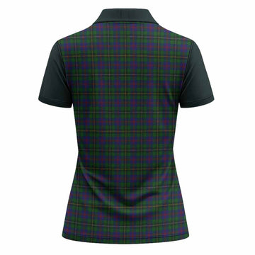 Wood Tartan Accent Women Polo Shirt with Family Crest
