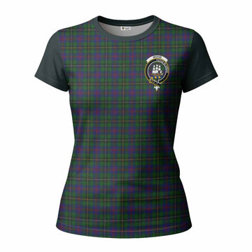 Wood Tartan Accent Women T shirt with Family Crest