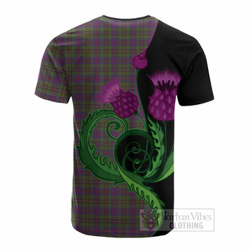Wood Tartan Cotton T-shirt Traditional Scottish Thistle