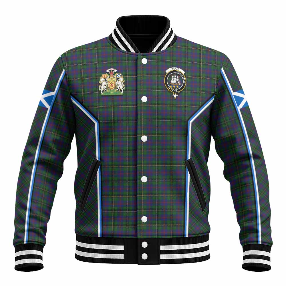Wood Tartan Crest Baseball Jacket Scotland Coat of Arm Flag Style - Tartan Vibes Clothing