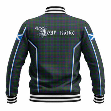 Wood Tartan Crest Baseball Jacket Scotland Coat of Arm Flag Style