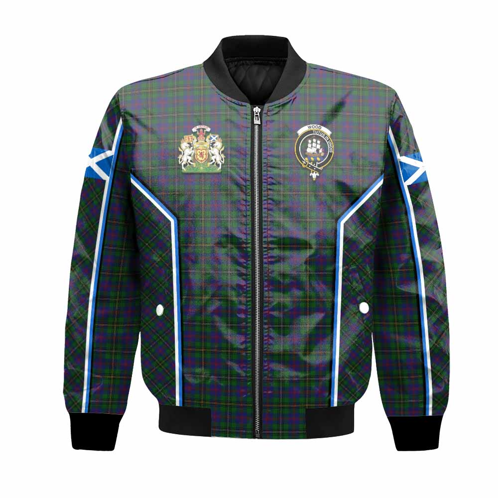 Wood Tartan Crest Bomber Jacket Scotland Coat of Arm Flag Style - Tartan Vibes Clothing