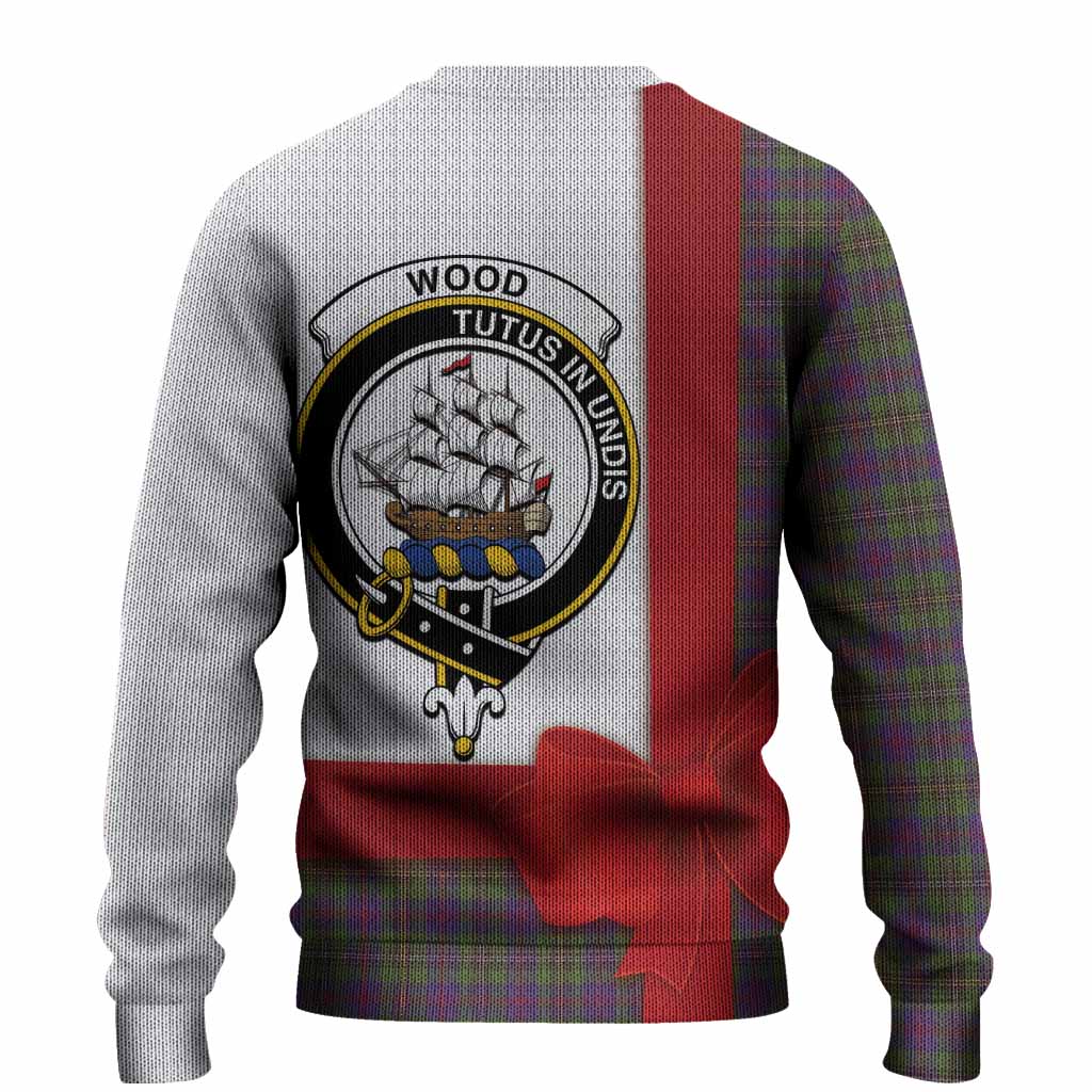 Wood Tartan Crest Christmas Christmas Ugly Sweater Highland Cow Bagpipes Coquette Bow Style