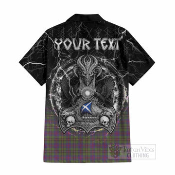 Wood Tartan Crest Cotton Hawaiian Shirt Celtic Odin's Raven Legacy