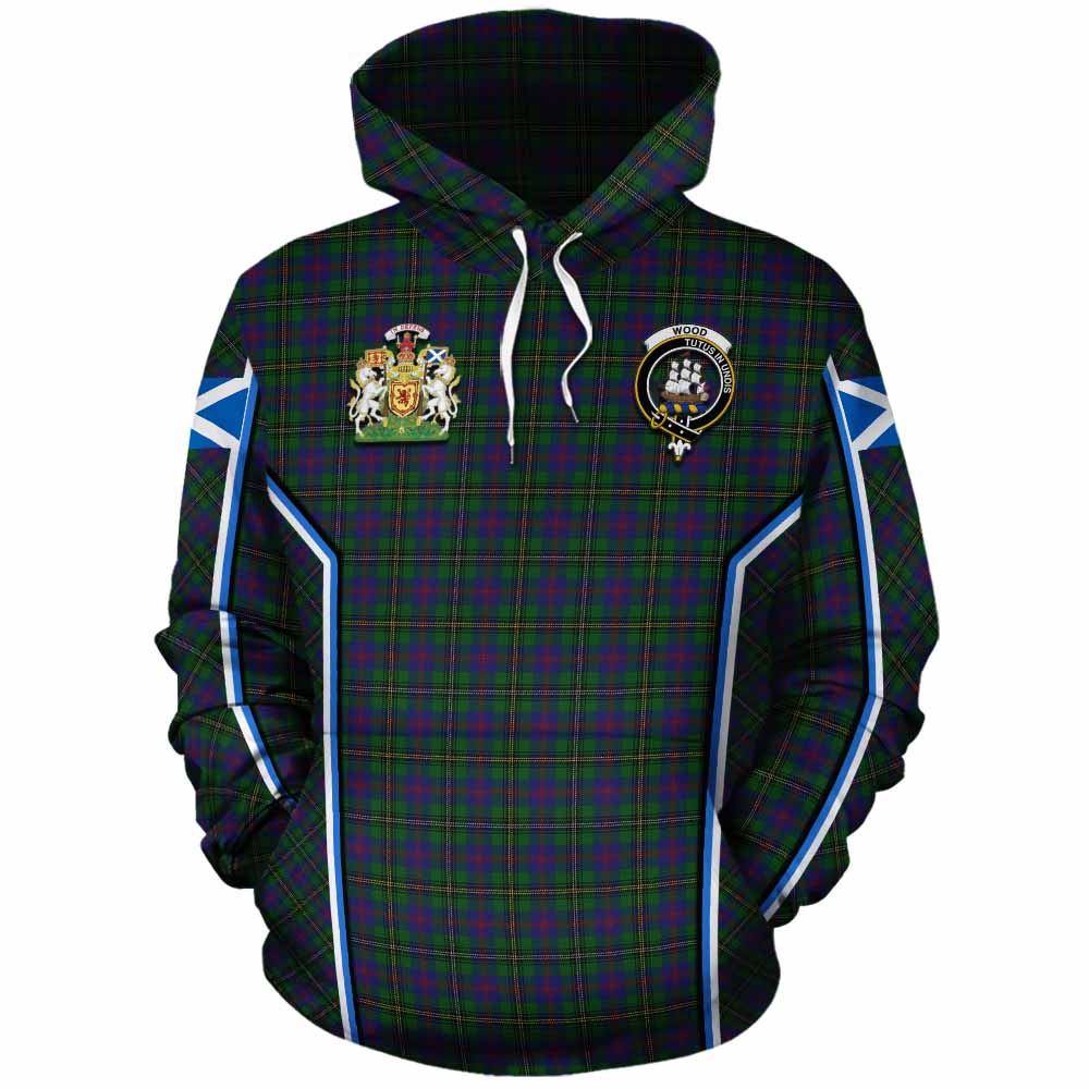 Wood Tartan Crest Cotton Hoodie Scotland Coat of Arm Flag Style - Tartan Vibes Clothing