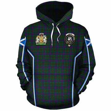 Wood Tartan Crest Cotton Hoodie Scotland Coat of Arm Flag Style