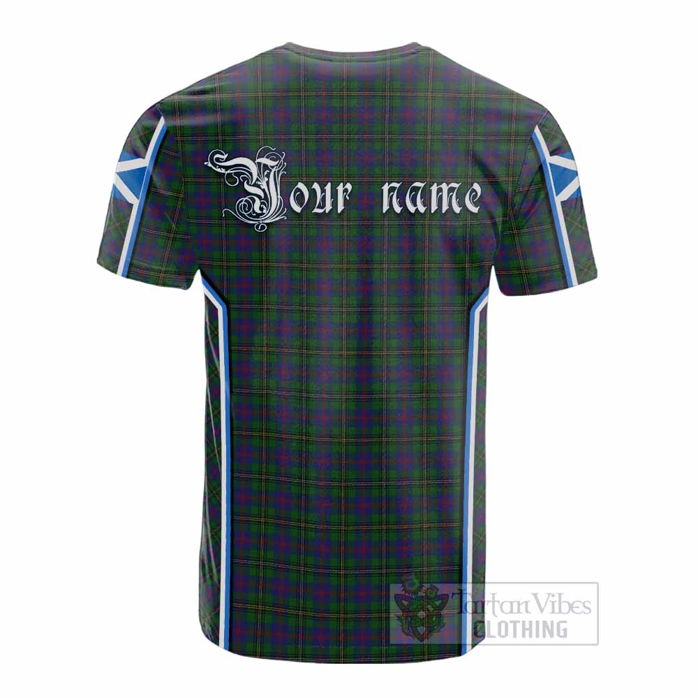 Wood Tartan Crest Cotton T-shirt Scotland Coat of Arm Flag Style - Tartan Vibes Clothing