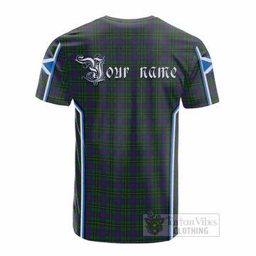 Wood Tartan Crest Cotton T-shirt Scotland Coat of Arm Flag Style - Tartan Vibes Clothing