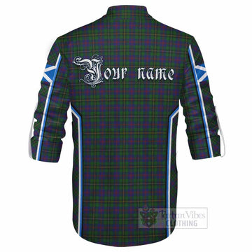Wood Tartan Crest Ghillie Kilt Shirt Scotland Coat of Arm Flag Style