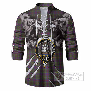 Wood Tartan Crest Ghillie Shirt Ferocious Lion Style