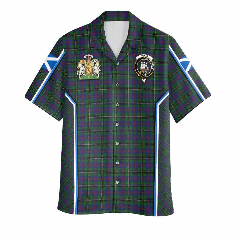 Wood Tartan Crest Hawaiian Shirt Scotland Coat of Arm Flag Style - Tartan Vibes Clothing