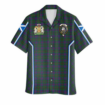 Wood Tartan Crest Hawaiian Shirt Scotland Coat of Arm Flag Style