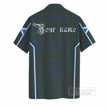 Wood Tartan Crest Hawaiian Shirt Scotland Coat of Arm Flag Style