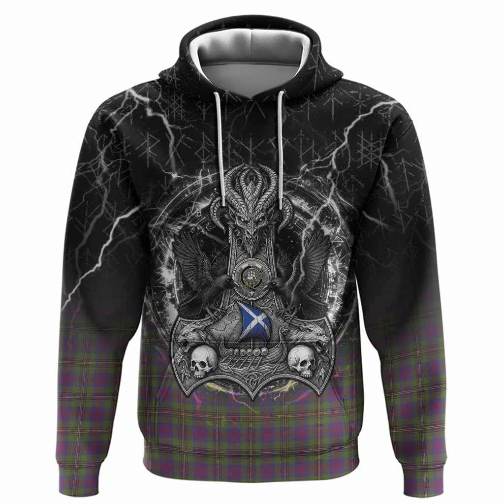 Wood Tartan Crest Hoodie Celtic Odin's Raven Legacy
