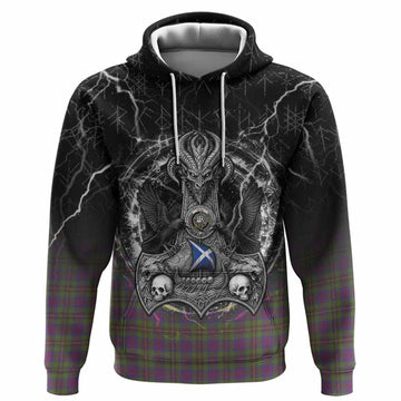 Wood Tartan Crest Hoodie Celtic Odin's Raven Legacy