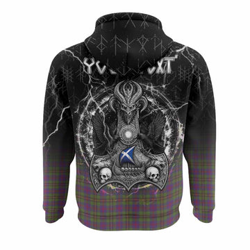 Wood Tartan Crest Hoodie Celtic Odin's Raven Legacy