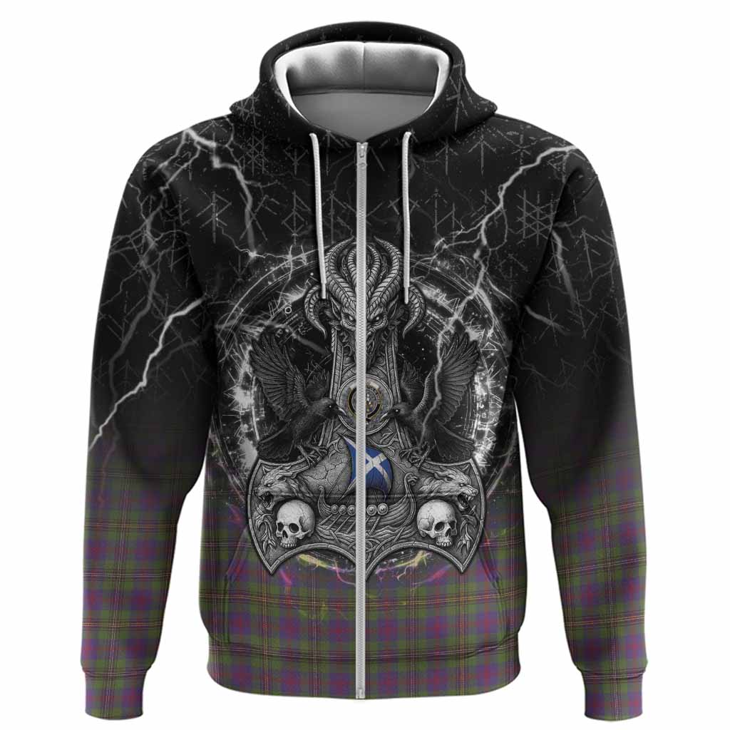 Wood Tartan Crest Hoodie Celtic Odin's Raven Legacy