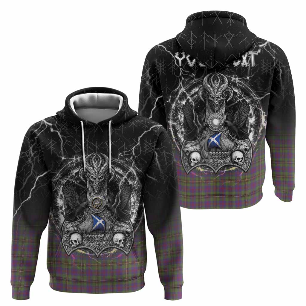 Wood Tartan Crest Hoodie Celtic Odin's Raven Legacy